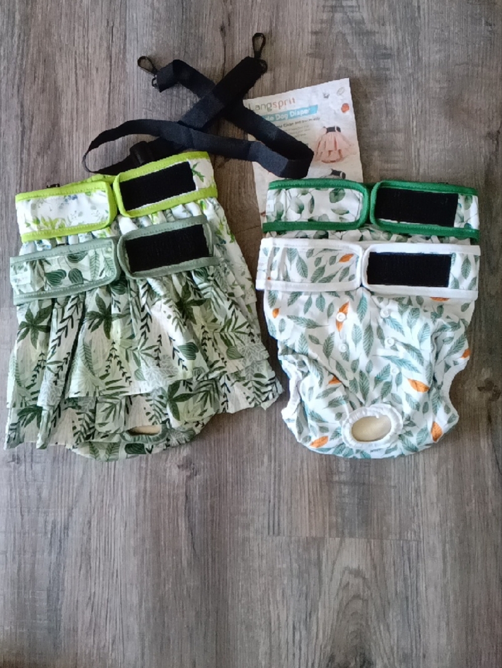 Landspirit Washable Female 🐶 Dog Dopers Leaf 🌿 Print Size XL